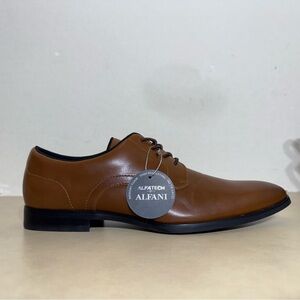ALFANI JENKINS MEN'S POINTY TOE FAUX LEATHER TAN BROWN DRESS SHOES US SIZES NWB